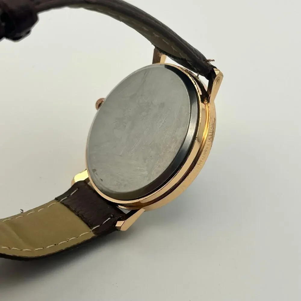 Yazole Roman Numeral Brown Leather Watch Working New Battery